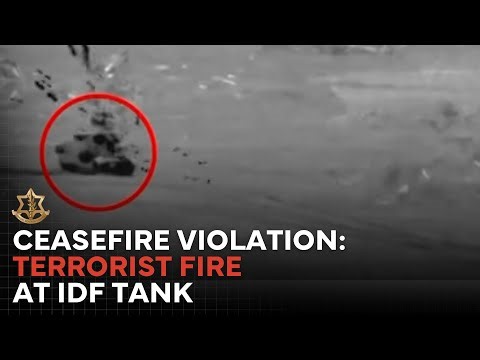 RAW FOOTAGE: Terrorists Firing at IDF Tank in Ceasefire Violation