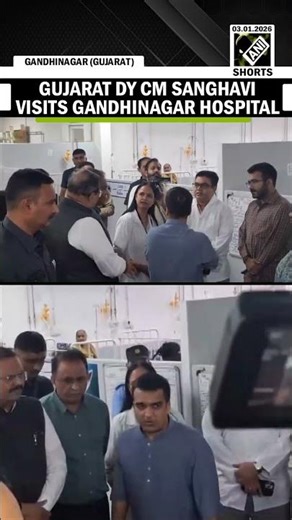 Gujarat Deputy CM Harsh Sanghavi visits the Civil Hospital in Gandhinagar.