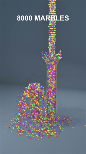 8 000 Marbles Into a U-Tube 🧪 #simulation #satisfying #shorts