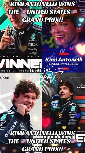 KIMI ANTONELLI WINS THE 🇺🇸UNITED STATES🇺🇸 GRAND PRIX!!