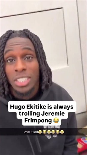 Hugo Ekitike and Jeremie Frimpong’s relationship 😂 (via isnotheki/SC)