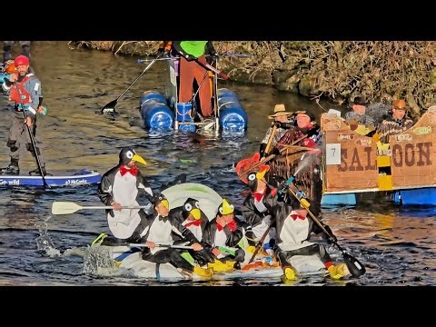 Charlie Visits the Matlock Boxing Day Wild River Raft Race 