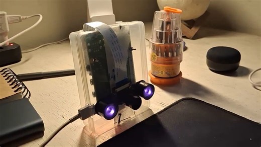 Update 2: Since I don't have a 3D printer yet, I made a custom Raspberry Pi 4 case out of an old box! I’ve secured the Pi with screws and mounted the camera with double sided tape. For the next update, I’ll be adding an ILI9341 TFT display to view the live camera feed.