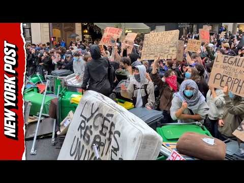 Students Barricade Paris University Amid Violent Clashes With Riot Police