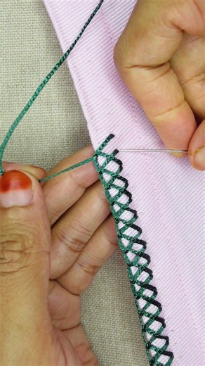 Trendy border hand embroidery tutorial #embroidery #loopstitch #handembroidery #beginnersstitch