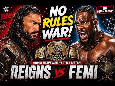 Roman Reigns vs Oba Femi FULL MATCH – No Disqualification | World Heavyweight Championship