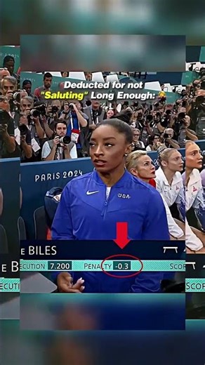 She even walked off while saluting f #gymnastics #simonebiles #olympics #comeback #sports