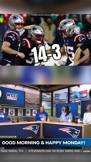 14-3! We are #live at Gillette Stadium for Patriots Monday! Patriots secure the #2 seed and will face Chargers, Sunday! Did anyone have the Patriots at 14 wins to begin the season? How do you feel about the matchup? #NFL #Patriots #Football | WEEI Boston's Sports Original