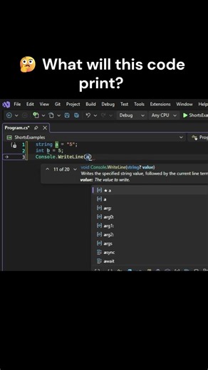 What will this code print? | C#