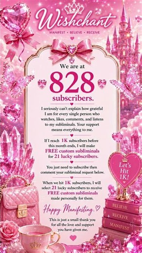 21 Lucky Subscribers Will Get FREE Custom Subliminals #subliminal #manifest #affirmation #wishchant