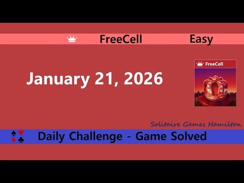 Microsoft Solitaire Collection | FreeCell Easy - January 22, 2026 | Daily Challenges