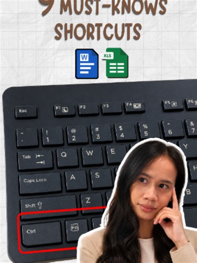 9 Must-Know Shortcuts for Word & Excel #MSoffice #shortcutkeys #productivity #learncomputer