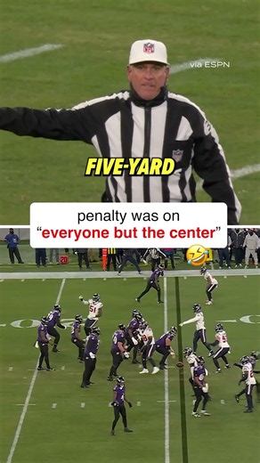 Whole Ravens offense got in trouble but the center 😅