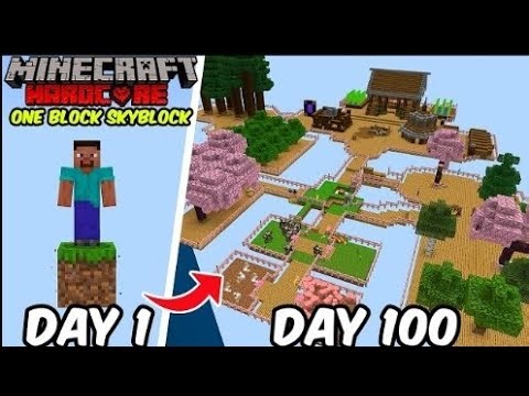 I Survived 100 Days on ONE BLOCK in Minecraft Hardcore (The Ultimate Challenge
