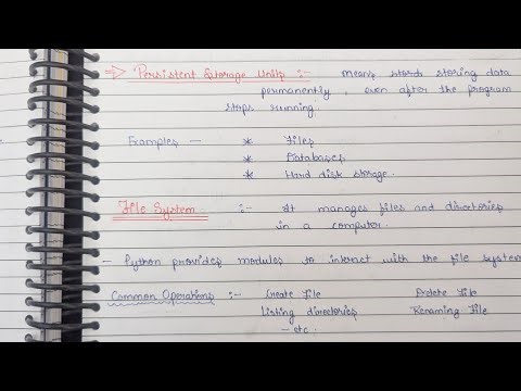 Python Lec 13 || Persistent Storage Units | File System | File Objects, Built-in Functions, Methods
