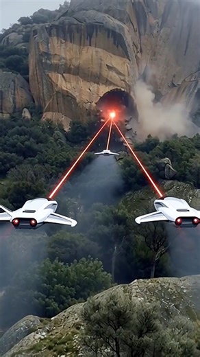 Images from Canada's mountainous region show alien spacecraft (UFOs) using laser technology to carve a cave in the rocks before leaving the area. The footage was captured by AI experts and campers who were camping in the region to photograph deer life. Do you believe aliens exist? Are the images of a spacecraft building an alien base in the Canadian mountains real? #Canada #mountains #UFO #laser #technology | Defineye Giden Yol - The way to The Treasure