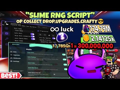 Slime Rng *NO-KEY* Script Autp Upgrades🤩,Unlock Zones😎,Use Potions, Collect Drops🔥,Crafty & More✨