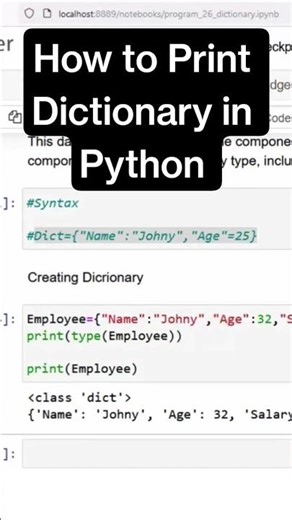 Python Dictionary Tutorial in Seconds! #python #ai