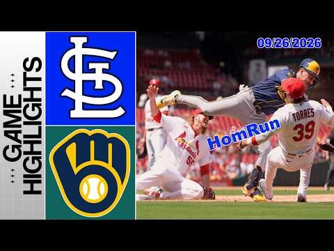St.Louis Cardinals vs Milwaukee Brewers Full Game Highlights Sep 26, 2026 | MLB Season