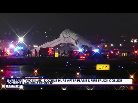2 dead after plane collides with fire truck at LaGuardia Airport | FOX 13 Seattle
