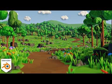 Creating a Low Poly Stylized Nature Meadow in Blender