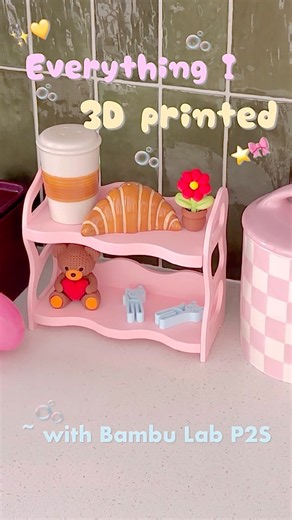 Everything I 3D printed 🎀🍪 #aesthetic #3dprinting #cozy #bambulab #printyourspace #ad
