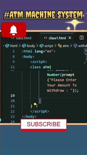ATM Machine Project in JS ||🏧💰 #javascript #coding #frontendcourse #webdevelopmet #programming