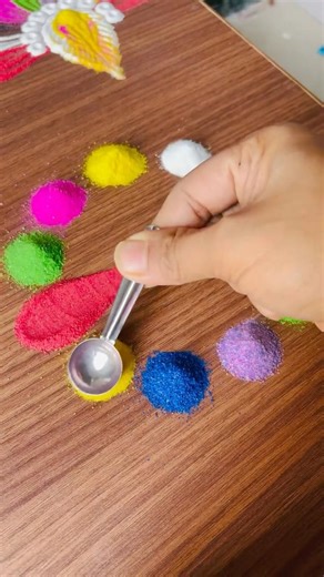 Simple Multicolour Rangoli Using Fork | Trending Rangoli 2026