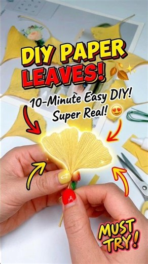 🍂 DIY Paper Leaves Craft 🌿 | Easy & Realistic Paper Leaf DIY #Shorts #art #diy