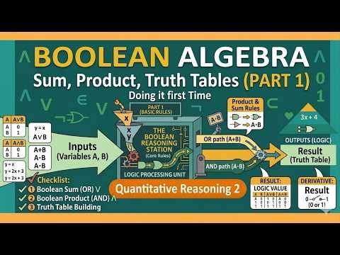 Boolean Algebra | Boolean Sum and Boolean Product and Truth Table | Doing it first Time | QR 2