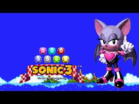 Rouge The Bat in Sonic 3 (All Chaos Emeralds) Gameplay