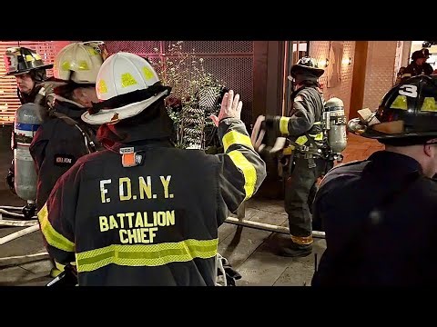 *{EARLY ARRIVAL}~{FDNY BATTLING A 10-77 HIGH RISE FIRE IN A RESTAURANT ON 9TH AVENUE IN MANHATTAN}*.