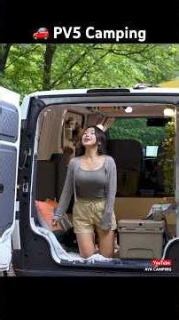 🚗☔️ Heavy Rain Camping in a Kia PV5 Camper Van . Car Camping