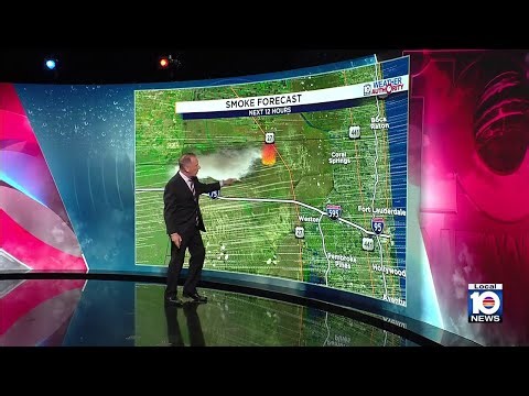 Wind blows smoke from wildfire away from Broward County