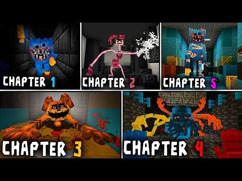 All Final Chases - Poppy Playtime Chapter 1 2 3 4 5 - Minecraft