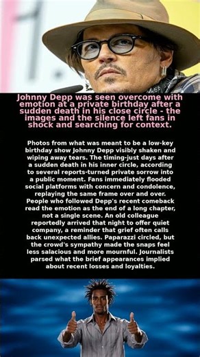Johnny Depp was seen overcome with emotion at a private birthday after a sudden death in his close c