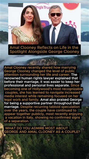 Amal Clooney Opens Up About Life With George Clooney #AmalClooney #GeorgeClooney #CelebrityNews