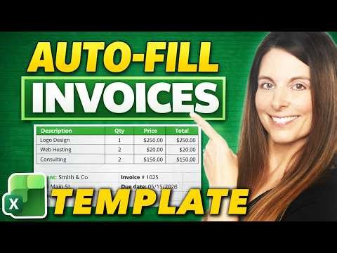 Excel Invoice Template That Auto-Fills Client Data (XLOOKUP Tutorial)
