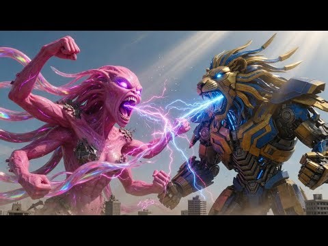 Scientists built an army of transformer lions to invade the aliens but the aliens struck back#movie