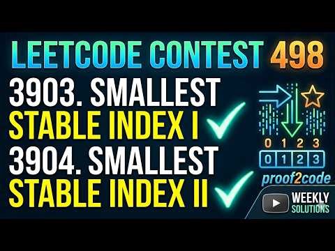 LeetCode Weekly Contest 498 | Smallest Stable Index I & II | Easy → Optimized