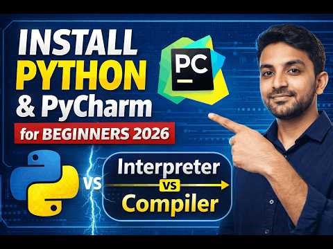 Python for Beginners 2026 | Install Python + PyCharm Setup | Interpreter vs Compiler