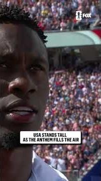 The national anthem plays at San Francisco Bay Area Stadium ahead of the Usmnt’s Round of 32 match