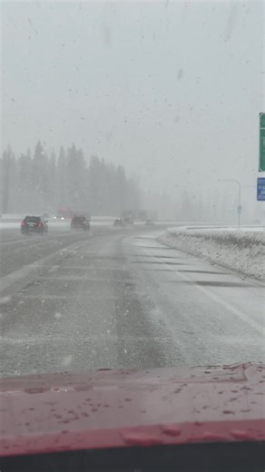 1:58PM: the rate of snowfall is starting to increase a bit up here at Snoqualmie Pass. Overall road conditions aren’t horrible yet, but it is beginning to accumulate on the road. We are still live on YT in the comments. #wawx #snow #weather #winter | Washington Weather Chasers
