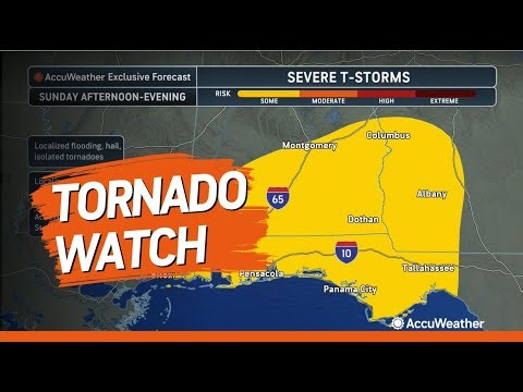 Tornado Watch in Alabama, Georgia, Florida, South of Winter Storm