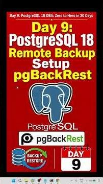 Day 9: PostgreSQL 18 Remote Backup & Restore Setup pgBackRest #postgresql #dba #day9