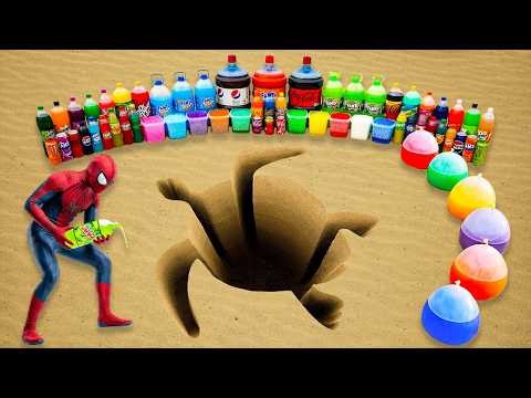 Giant Toothpaste Eruption from Turtle pit, Big Mtn Dew, Pepsi, Sprite, Coca Cola vs Mentos