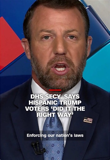 CNN's @Dana Bash asked US Homeland Security Secretary Markwayne Mullin about a recent campaign ad from GOP Rep. Maria Elvira Salazar saying Hispanic Americans who voted for President Donald Trump feel betrayed by his immigration policy. Mullin said Immigration and Customs Enforcement is not