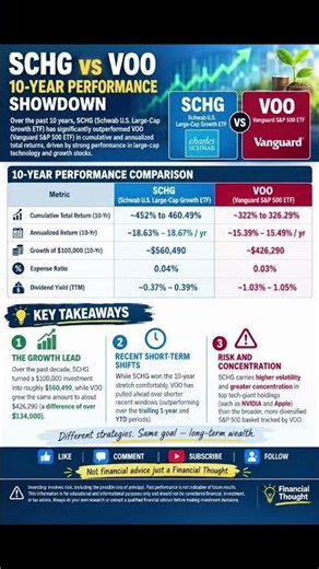 📊 SCHG vs VOO: Which ETF Would You Choose for Long-Term Wealth Building? #money
