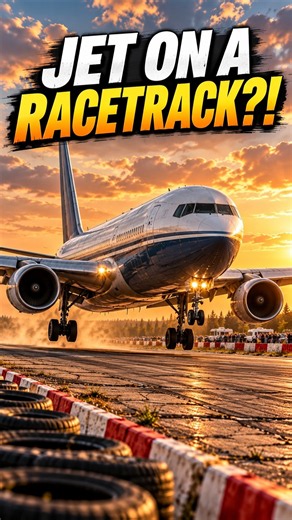 A Boeing 767 Landed on a Racetrack