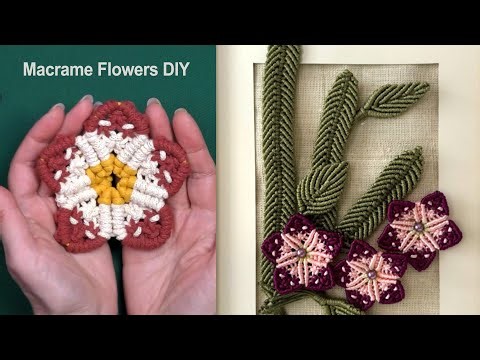 DIY Macrame Flowers in Frame - Wall Decor Tutorial